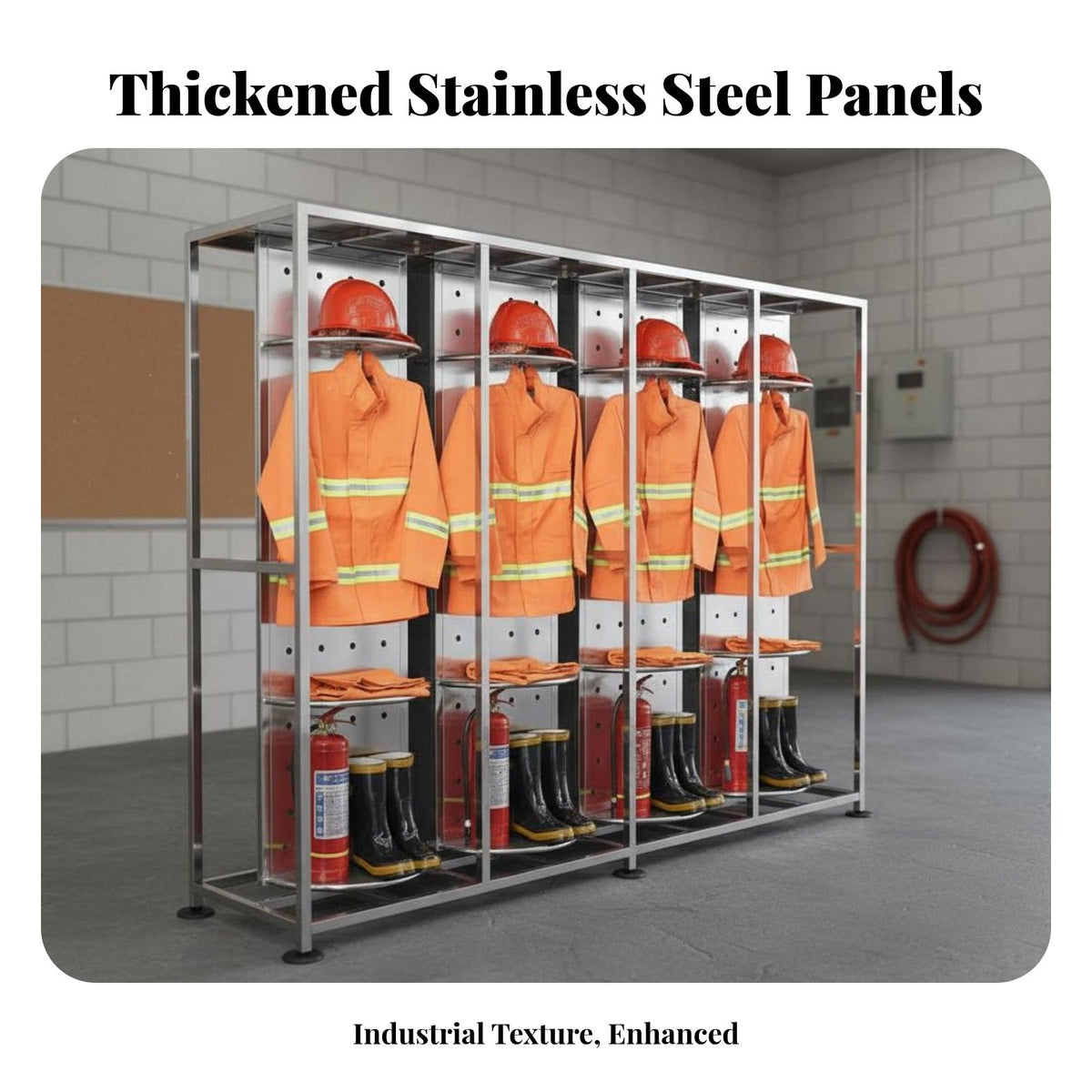 Firefighter Gear Rack 360° Rotating Design Stainless Steel Turnout Gear Rack Movable with Casters Mobile Firefighter Equipment Stand for Firefighters