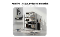 Modern Simple Design Foldable Shoe Rack Space-Saving Multi-Tier Shoe Shelf Installation-Assembly-No-Assembly Multi-Tier Storage Rack Large Capacity for Apartment Dwellers, Students, Homeowners, Small Areas, Dorm Room, Closet, Bedroom