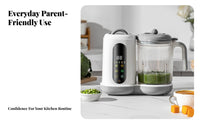 Compact Baby Puree Maker Electric Infant Puree Steamer Blender for Kitchen