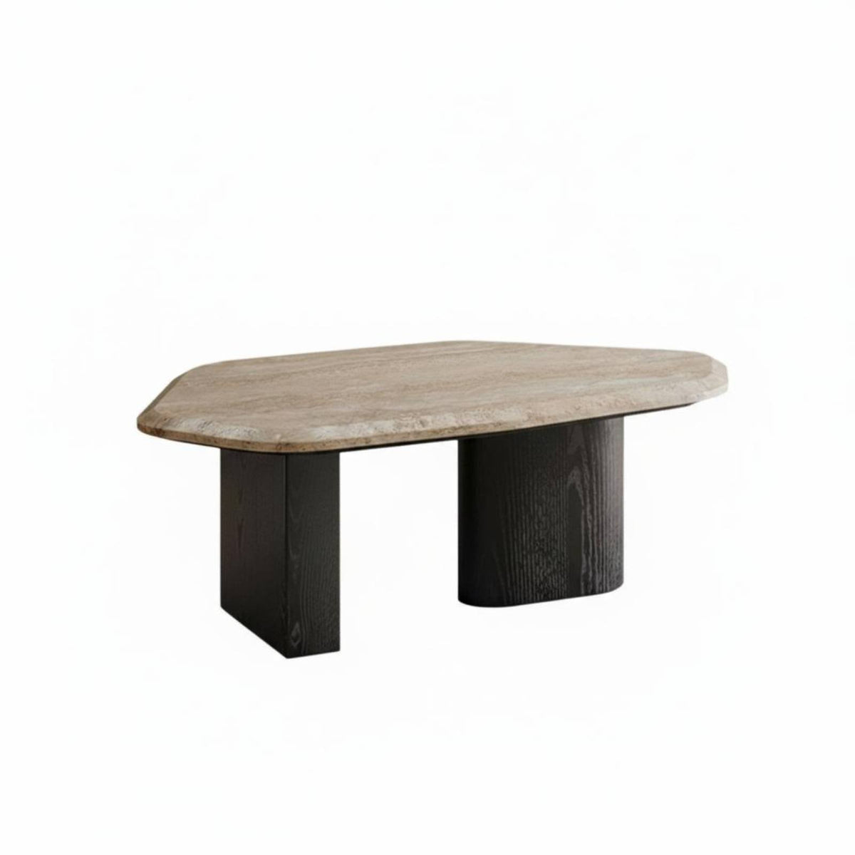 Sculptural Low Table Wabi-Sabi Aesthetic Bean-Shaped Coffee Table Natural Aesthetic Irregular Shape for Apartment Dwellers