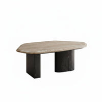 Sculptural Low Table Wabi-Sabi Aesthetic Bean-Shaped Coffee Table Natural Aesthetic Irregular Shape for Apartment Dwellers