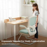 Ergonomic Design Mesh rear Sled Base Chair assistance Sled Base Armchair Padded Seat Office Furniture Easy to Assemble for Students, Home Users, Conference Attendees, Study, Bedroom, Reception Area, Waiting Room