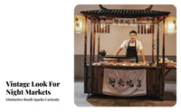 Multi-Purpose Antique Design Pushcart Mobile Snack Cart Market Display Cart for Caterers, Small Business Owners, Event Organizers
