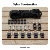 Kayak D-Loop Tie down Kit Long-Lasting Nylon Kayak Bungee Rigging Kit Paddle Boat Deck Loop Hardware Set Water-Resistant Grade