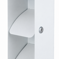 No Drill Toilet Paper Holder, Wall Mounted Toilet Roll Holder Rectangular, Painted Metal Anti Rust for Main Bathroom & Rental Properties