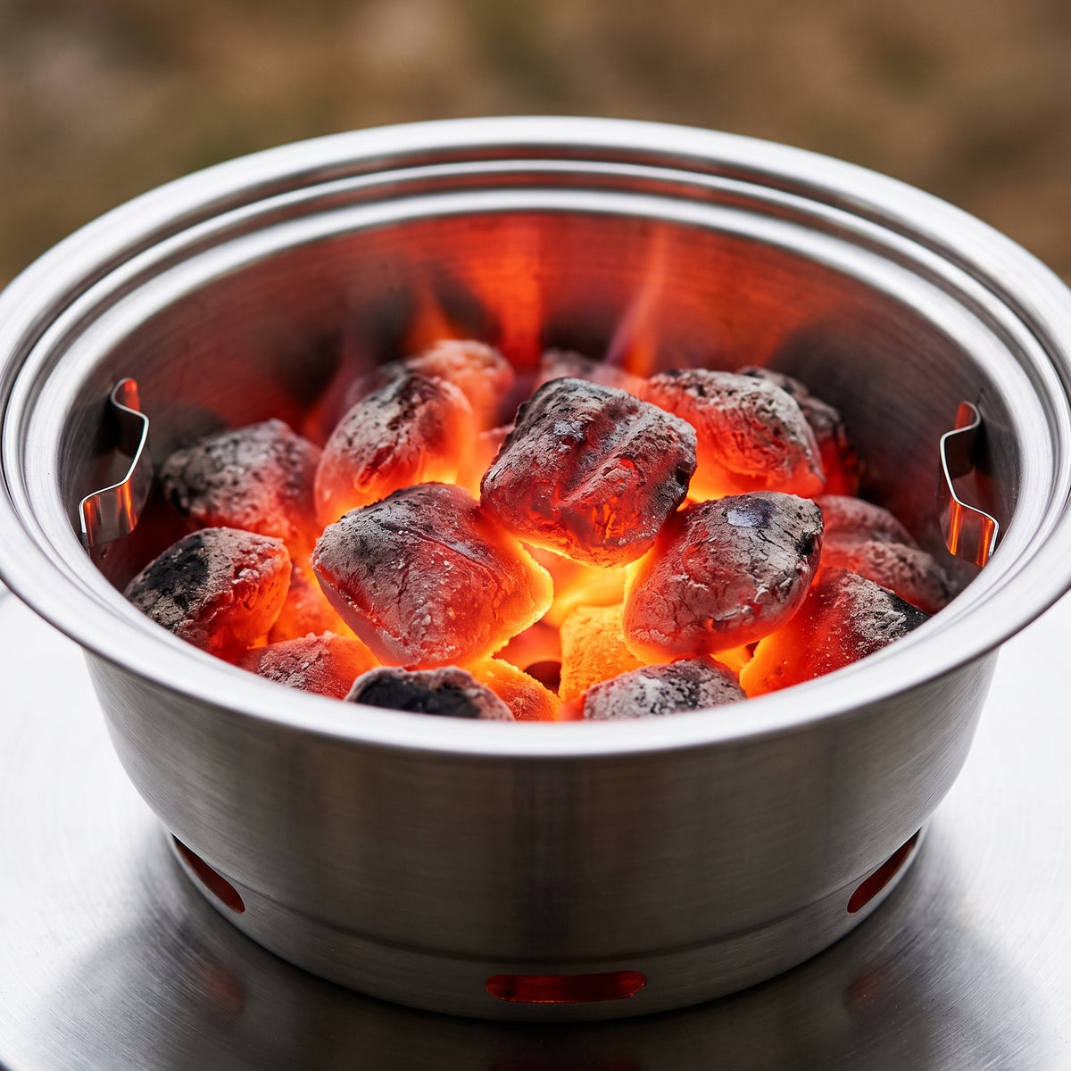 Korean Style Thickened Stainless Steel Charcoal Grill Basin for Commercial Outdoor Use