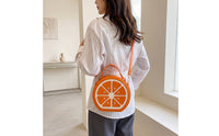 Novelty Citrus Slice Handbag Playful Fruit Shaped Purse Small Lemon Crossbody Bag Convertible for Shopping, Travel