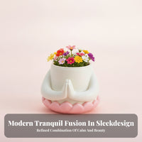 White and Pink Home Decor Desktop Pot Space-Saving Planter