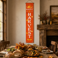 Thanksgiving Harvest Pumpkin Banner Flag for Party Decoration and Photo Background