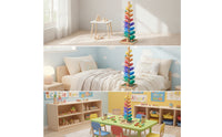 Wooden Music Tree with Beads Sensory Marble Run Colorful for Classroom, Toddlers
