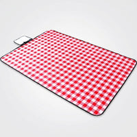 Picnic Blanket and Foldable Camping Mat for Outdoor Use, Waterproof Mat with PVC Layer, Gingham Check Picnic Mat, Lightweight Camping Blanket