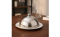 Mirror Finish Food Dome Thickened Stainless Steel Meal Cover Rust Resistant Dome Serving Lid for Banquet, Restaurant, Buffet