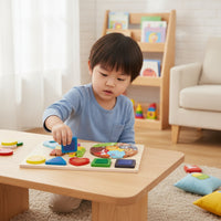 1 Piece Wooden Shape Puzzle Board with Animal Theme Geometric Blocks Matching Puzzle Splinter-free Design Suitable for Cognitive Development Indoor Play