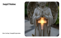 Waterproof Praying Angel Figurine Light Weather-Resistant Praying Angel Light Automatic On/deactivate for Lawn, Patio, Graveside