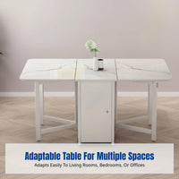 Folding Dining Table, Space-Saving Rectangular Table, Movable Buffet Cabinet, Modern Furniture for Small Apartments