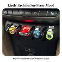 Center Console Button Decoration Easy Installation Small Car Model Ornament Cute Cartoon Design Miniature Car Figurine for Young Adults