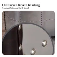 Riveted Flight Armchair utilitarian Design Upholstered Single Seater Retro Aesthetic Accent Chair for Cafe Owners, Adults, Studio, Office, Living Room