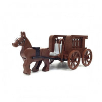 Horse-Drawn Carriage Model Spoked Wheels Building Blocks Toy