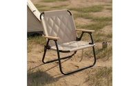 Frog Outdoor Camp Chair 600D Oxford Material Portable Outdoor Chair Wooden Armrests Lightweight Folding Armchair for Backyard