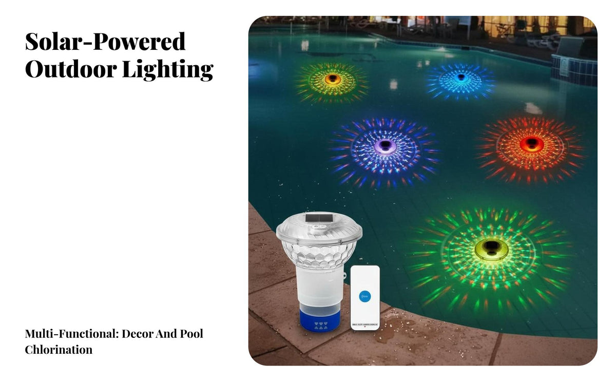 RGB Floater Light Waterproof IP67 Buoyant Water Luminaire Dispenser Color Changing Lights Solar Floater for Swimming Pools, Spas, Garden