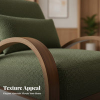 3 Pieces Wabi-Sabi Aesthetic 2 Armchairs and 1 Side Table Retro aesthetic Conversation Set centuryera Modern Design Armchair Curved Wood Frame for Interior Designers, Business Owners, Hotel Lobby, Reception Area, Living Room, Office Lounge
