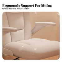 Adjustable Height Upholstered Rolling Chair High Back Support Upholstered Rolling Chair with Armrests Soft Cushioning Swivel Seat Ergonomic for Students, Adults, Teens, Study Room, Bedroom, Vanity