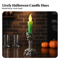 Skeleton Hand Candle Holder Flameless Light Tabletop Ornament Battery Operated