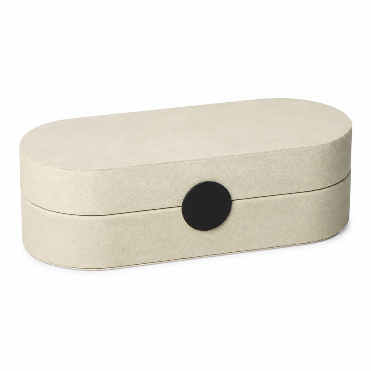 Oval Container with Hinged Lid Elegant Storage Box with Hinged Lid Secure Organizer for Dresser