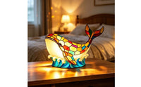 Cetacean Night Light Warm Glow Cetacean Lamp with an Oceanic Base Decorative Seaside Lamp for Nursery, Reading Corner