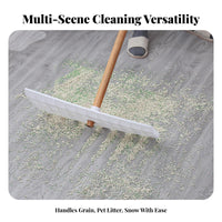 Wide Head Grain Scraper Even Scraping Rim Multipurpose Farm Rake Plastic Push Rake Sturdy PP Material Yard Tool for Garden
