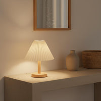 Pleated Shade Table Lamp Handmade DIY Marbling Lamp Kit for Bedroom, Crafters