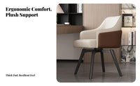 Ergonomic Backrest Rotating Tub Chair High-Density Cushion Swivel Barrel Chair Sturdy Base Upholstered Seat Wear-Resistant for Design Enthusiasts, Business Professionals, Dining Room, Home Office, Reading Nook, Bedroom