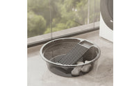Laundry Basin with Washboard Integrated Laundry Washboard Basin Washbasin Plastic Tub Round for Bathroom, Dorm Room