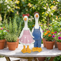 Whimsical Duck Figurine Hand-Painted Duck Statue Freestanding Decor Sculpted for Collectors, Lawn, Courtyard
