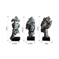 3 Pieces Abstract Figurines Modern Meditating Statues Decorative for Desk