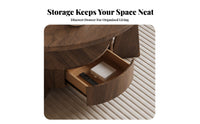 2 Pieces Retro Aesthetic Round Nesting Tables Designer Original Coffee Table Staggered Height Design Living Room Furnishing Multi-Purpose for Small Apartment Dwellers, Guesthouse Owners, Interior Designers, Lounge Area, Office, Bedroom