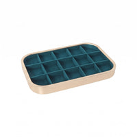 Teal Jewelry Display Tray Rounded Corners Rectangular Jewelry Tray