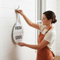 Farm Eggs Sign Easy to Hang Home Decor Double-Sided Print for Chicken Coop, Barn