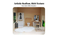 8 Pieces Realistic Design 1:12 Scale Bathroom Furniture Set Great Gift Idea 1:12 Scale Dollhouse Bathroom Set Modern Design Child-Safe Materials for Children, Collectors, Hobbyists, Miniature Scene Building