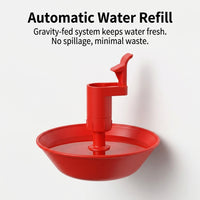 Automatic Cup Chicken Water Dispenser Polymer Chick Drinker, Cage-Mounted Poultry Water Feeder, Easy Clean Red/White/Blue