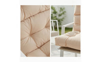 Outdoor Three-Fold Seat Cushion Tufted High Back Chair Cushion Foldable Padded for Patio, Garden, Poolside, Balcony