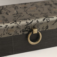 2 Pieces Keepsake Boxes with Circular Pull Rectangular Wooden Boxes with Lids Stylish for Entryway