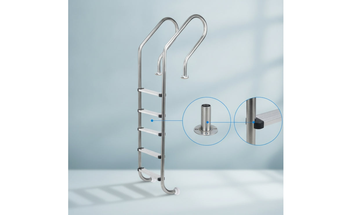 Easy to Install Stainless Steel Pool Ladder Rustproof Pool Ladder with Handrails Stable Step Long-Lasting for Spa