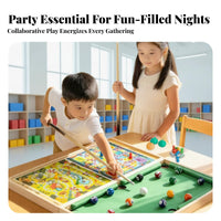 Interchangeable Panels Foldable Tabletop Pool Table Corner Pockets Folding Pool Table Wood-Tone English Green Felt Space-Saving