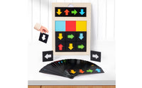 Wooden Direction Cognition Toy Early Education Pointer Reasoning Matching Board Hand-Eye Coordination Color Direction Matching Game