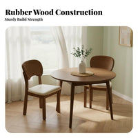 sturdy Wood Construction Curved rearrest Side Chair Retro Design Upholstered Side Chair Walnut Finish Dining Seat mid-century-centuryera aesthetic for Restaurant Owners, Homeowners, Interior Designers, Kitchen, Study, Home Office, Living Room