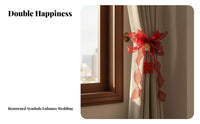 Chinese Wedding Curtain Tie-Back Romantic Atmosphere for Living Room, Newlyweds