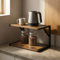 Black Metal Frame Desktop Printer Rack