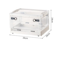 Latch Closure Front-Opening Storage Box Top Lid Folding Storage Box off-White-White