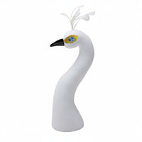 Flocked Peacock Head Model Elegant Design Peacock Bust Ornament Prop Lightweight Foam Feather Event Decoration for Florists, Inaugural Event